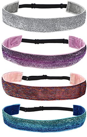 VICASKY 4stücke Sport Stirnband Für Junge Mädchen Atmungsaktives Haarband Dehnbar Stirnband Accessoires Sport Haar Accessoires Haarband Junge Mädchen
