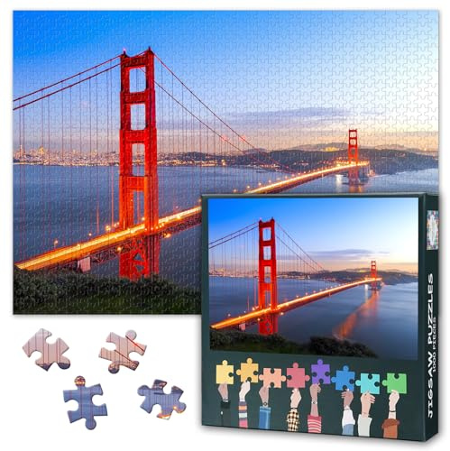 Puzzle mit 1000 Teilen für Erwachsene, Golden Gate Bridge, San Francisco, Kalifornien, USA, Landmark, Landmark, Wandkunst, Heimdekoration, Herausforderung, 69 x 50 cm