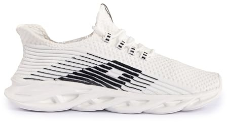 Mens Fashion Trainers – Lightweight Breathable Mesh Running, Sports & Leisure Shoes (White, UK10)