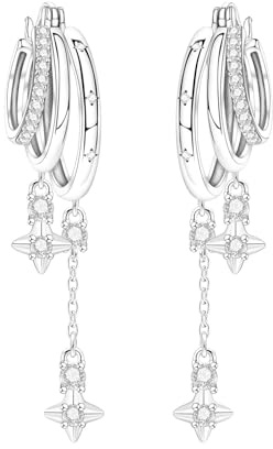 CYMYSS Ohrringe Silber 925 Hängend Zirkonia Ohrringe Earrings Ohrhänger Silber 925 Baumelnde Ohrringe Silber Ohrringe Damen 925 Hängeohrringe für Damen Geschenk für Frauen Freundin Mama