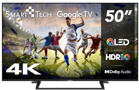 Smart Tech QLED 50QG06K 50 tum HDR-TV med 4K UHD-upplösning, Bluetooth och trippeltuner, Smart TV 50QG06K (2026)