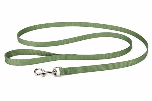 hundeleine - ziggi kaki - 130 cm x 10 mm - Nylon hundeleine - karabinerhaken mit glänzender nickelbeschichtung