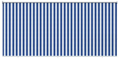 mtlskopl Store extérieur pour balcon et terrasse - Rayures bleues et blanches - Store vertical en tissu HDPE - Brise-vue et protection solaire - Pour véranda, pergola, auvent de balcon - 245 x 140 cm