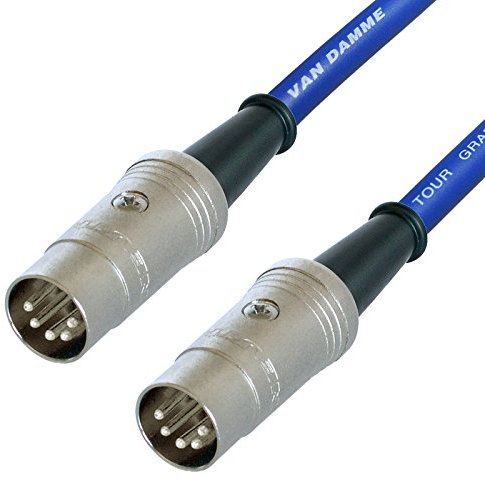 Van Damme Midi Lead 5 Pin Din Phantom Power Synth, Interface, Foot Switch Cable (8 m, Blue)