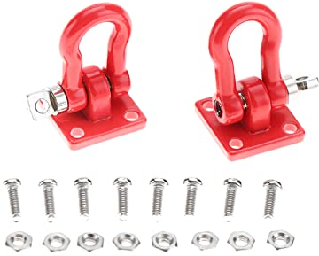 Dilwe RC Trailer Buckle 2 Stück RC Shackle Lock Catch Zubehör für RC Climbing Crawler(Rot)