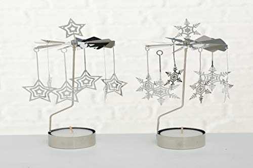 BOLTZE Windlicht Karussell Sterne H 25 cm Stückpreis Teelicht Teelichthalter Advent Geschenkidee