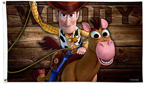 WinCraft Disney Disney Disney WOODY RIDING BULLSEYE Flag - Deluxe 3' X 5' Disney WOODY RIDING BULLSEYE Flag - Deluxe 3' X 5', Multicolor, NA