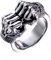 OAKKY Herren 12MM Breit Retro Personality Faust Boxen Stärke Finger Ringe Rostfreier Stahl Silber Größe 54 (17.2)