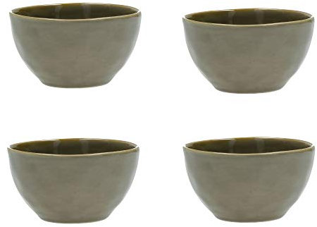 Set di 4 ciotole concerto con rose e tulipani, 11 cm, colore: grigio/tortora