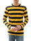 Sykooria Mens Striped T-Shirt Round Collar Slim Fit Casual Long Sleeve Pinstripe Tops