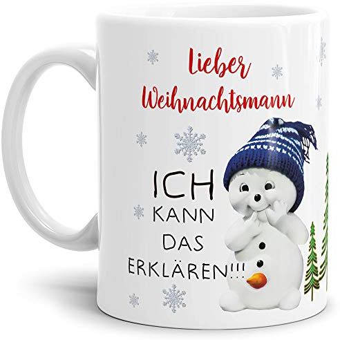 Tasse XMAS - Schneemann lustig - Weihnachten/Geschenk-Idee/Lustig/Witzig/Cup - weiß