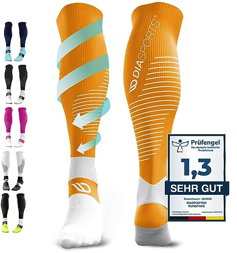Diasports Kompressionsstrümpfe Herren & Damen - Neue Kompressionssocken mit 3D-Technologie - Stützstrümpfe fürs Laufen - Compression Socks