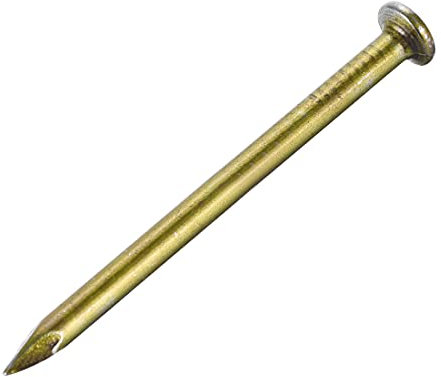 sourcing map Clous Carbone Acier Pointe Mur Ciment Quincaillerie Clou 60mm(2.4) 4mm Tige Diamètre Bronzé 20pcs