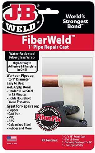 New J-B Weld FiberWeld Pipe Repair Cast 1 Kit 2.5Cm X 121Cm, Packaging May Vary