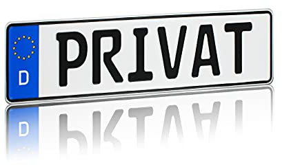 Privat-Schild Kennzeichen aus Aluminium Größe 420x110mm Auto Anhänger Stellplatz Parken Abstellplatz Parkplatzschilder Pfosten Wand (08 Privat)