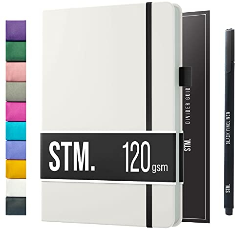 Notizbuch A5 Dotted Bullet Journal Buch und Stift - Gepunktet - Scribbles That Matter Notebook A5 - Auslaufsicheres 120g dickes papier, 215 Seiten, Hardcover Bujo, Hardcover Dot Grid note book