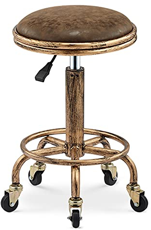 YOFXZGR Vintage Hocker, Hocker mit Rollen, Barhocker Höhenverstellbar 50-64cm, 360° Drehhocker, Retro Theke Hocker, Salon Hocker,Bar Stools (Stil1)