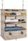 Surblue Kleiderschrank-Organizer zum Aufhängen 3 Ebenen faltbar, waschbarer Oxford-Stoff mit 2 Haken Beige XL