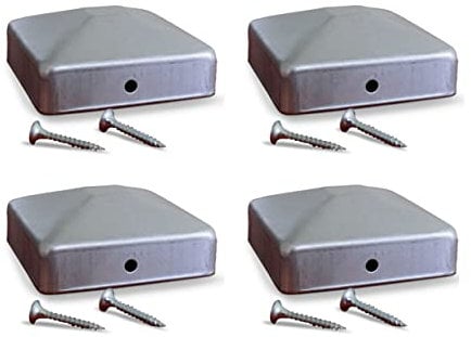 90mm x 90mm Metal Fence Post Top Cap, Galvanised Steel Pyramid - Pack of 4
