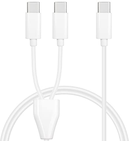 GELRHONR USB-C-Multi-Ladekabel, USB C Splitter Kabel,2-in-1 USB-C-Stecker auf 2 Typ-C-Stecker Ladekabel,kompatibel mit Mobilgeräten/Android und mehr (White-1m-2 USB C)
