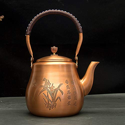 Teapot Tetsubin Tea Kettle 2600ml Extra Large Hand Made Copper Kettle Southern Japan Health Purple Copper Teapot (Color : C, Size : 2600ml)