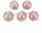Boutigem Lot de 5 perles rondes en verre soufflé transparent faites à la main pour bracelet, collier, boucles d'oreilles pour la fabrication de bijoux et la décoration