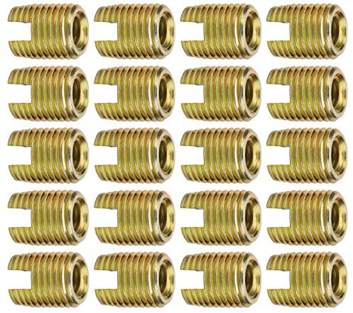 insert fileté metal m8 Qiilu insert boulon m8 20 Pièces 302 Acier au Carbone Autotaraudeuse Filetage Insert Accessoires M12 Douille Filetée à 8 M5 Interne (Intérieur M8*1.25 extérieur M12*1.5 longueu