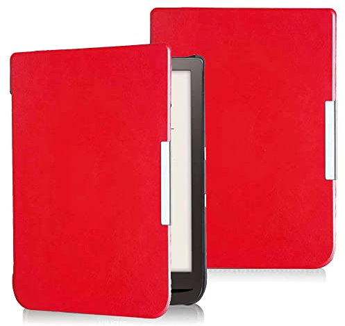 Étui pour Pocketbook 740 InkPad 3 7,8 – Étui fin et léger en cuir PU avec mise en veille/réveil automatique pour Pocketbook 740 InkPad 3 PB740 7,8 (rouge)