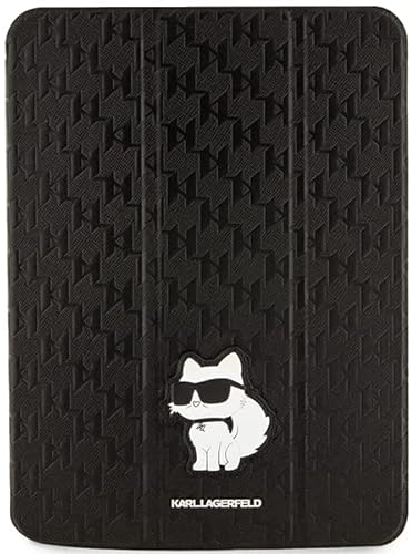 Karl Lagerfeld KLFC11SAKHPCK hülle für iPad 10.9 Folio Magnet Allover Schwarz Saffiano Monogram Choupette