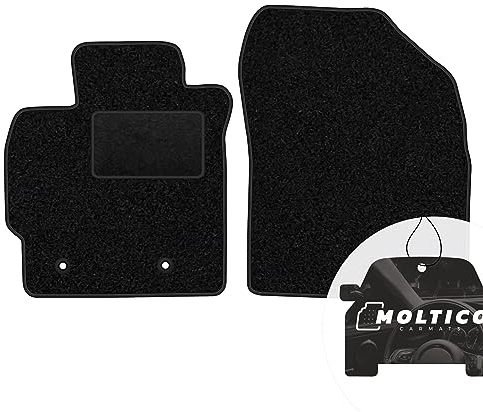 moto-MOLTICO Vorne Fußmatten Auto Velours Autoteppiche Schwarz Automatten Set 2-teilig passend für Toyota Corolla Auris I E15 2007-2012