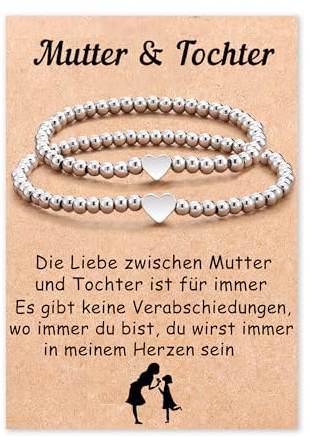 Aunis Mutter Tochter Geschenk, Muttertag Muttertagsgeschenk Mutter Tochter Armband Geburtstag Geschenk zum Mädchen Ostergeschenke Weihnachten