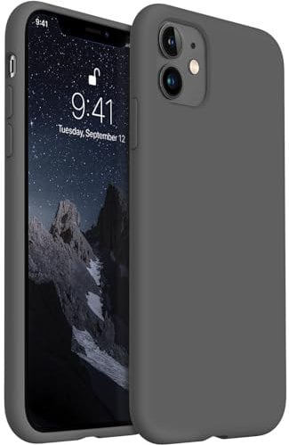 AOTESIER Compatible with iPhone 11 Case, Upgraded Liquid Silicone with [Military Shockproof Protection] [Soft Anti-Scratch Microfiber Lining] Cover Phone Case for iPhone 11, 6.1 inch, Space Grey