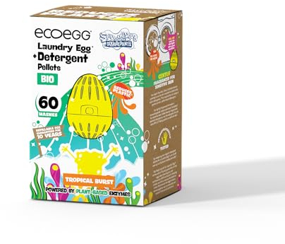 Ecoegg SpongeBob SquarePants x ecoegg Laundry Egg | Refillable Laundry Detergent | Bio | No chlorine bleaches, phosphates or parabens | Sensitive Skin | 60 Washes
