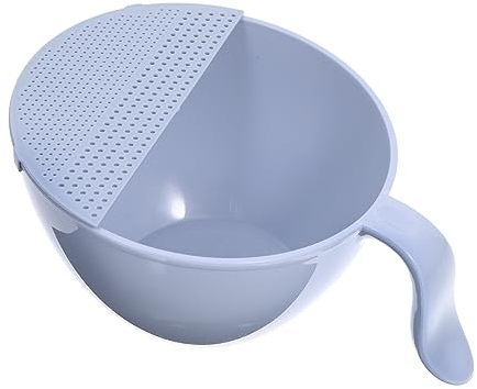 Mikinona Colador De Arroz Para Lavar Platos Ranura Fina Mango Portátil Material Pp Escurridor De Arroz Para Cocina Fácil De Limpiar
