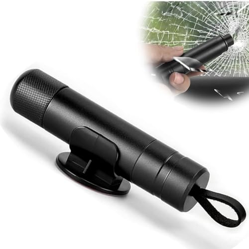 JJiaoLinin Martello di Emergenza per Auto,Rompi Vetro per Auto Rompivetro Portatile e Taglia Cinture di Sicurezza Strumento di Emergenza per La Fuga Nero