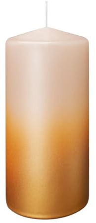 Wiedemann Kerzen Stumpenkerzen Golden Shine Lachs/Gold 150 x Ø 68 mm, 4 Stück