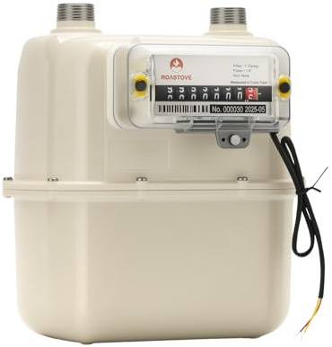 Roastove Gas Meter,Propane Natural Gas SUBMETER,with 3/4 Thread and Pulse Output