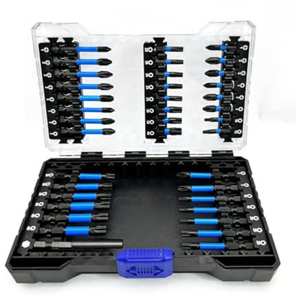 NORTOOLS 38PCS Impact Screwdriver Bit Set,Phillips, Pozi and Torx wih 1/4” Hex-Shank Drill Bits, S2 Magenetic Nut Driver Set for Impact Drills and Power Screwdrivers, Extendable bit Holder