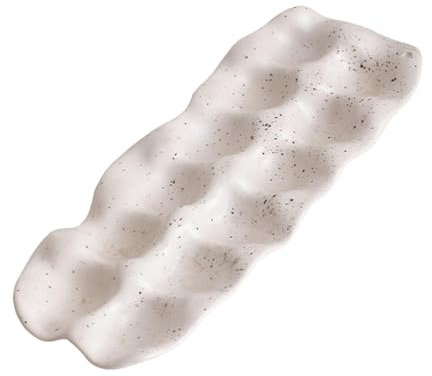 MagiDeal Porte-œufs en céramique, Organisateur d'œufs, décor de Cuisine, Distributeur d'œufs Pratique, Plateau à œufs pour étagères de Garde-Manger, 12 Grille