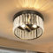 Cainjiazh 9,8“ Kristall-Deckenleuchte Kristall-Kronleuchter Modern E12 Runde Flush Mount Deckenleuchte Pendelleuchte Beleuchtung für Schlafzimmer Wohnzimmer Flur Eingang Balkon（Schwarz）