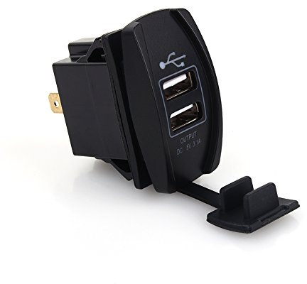 Auto DC 12V-24V Blaue LED Dual USB Carling ARB Wippschalter 5V 3,1A Auto/Motorrad USB Carling USB Schalter, Auto/Motorrad USB,