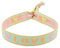 Selfmade Jewelry - Statement Festival Armband Stoff Armband Damen Stoffarmbänder in Pink für Festival Outfit Damen (HAPPINESS (Pink-Orange-Grün)) (LOVE (Grün-Orange))
