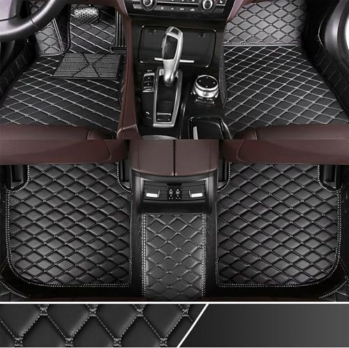 NETHIX Auto Fußmatten für Chevrolet Camaro 2017 2018 Leder Fussmatten Automatten Vorne Hinten Allwetterschutz Bodenmatte Teppiche Zubehör,Black