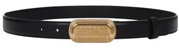Versace Schwarzer Ledergürtel für Herren, Schwarz, 105IT-42US