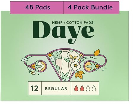 Daye Organic Hemp Fiber Menstrual Pads & Liners (Regular 48)