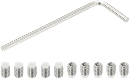 PATIKIL M4x5mm Nylon Spitze Gewindestift, 10 Stück 304 Edelstahl Metrische Sechskantkopf Tassenpunkt Schraube Anti-Rutsch Innen-Sechskant-Antrieb Hardware mit l Schraubenschlüssel