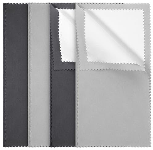 4 Stück Silberputztuch für Schmuck Poliertuch Silber Reinigungstuch 19,5 x 10 cm Wiederverwendbare Schmuck Reinigungstücher ilberputztuch Sterlingsilber Gold Platin Schmuckpoliertücher