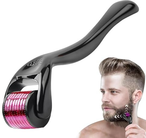 Rouleau Derma, Dermaroller Cheveux 0,5mm, Roller Micro Aiguille Anti-âge Derma roller Visage-Roller Cheveux Repousse-Rouleau Derma Hommes/Barbe-Stimuler la Croissance de la Barbe et Des Cheveux