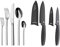 WMF Set 2-teilig Tavira Besteck Set 12 Personen, 60-teilig, Monobloc-Messer, Cromargan Edelstahl poliert und Touch Messerset 2-teilig, mit Schutzhülle, Spezialklingenstahl antihaftbeschichtet