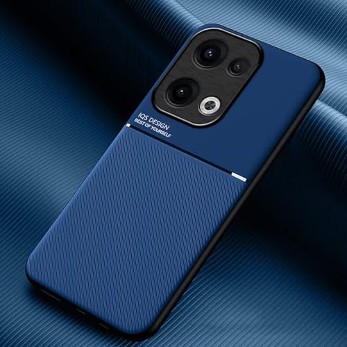 COMAKU Funda para OPPO Reno 13 5G, Ultrafino Textura Antideslizante PU + TPU Silicona Fundas Carcasa - Azul
